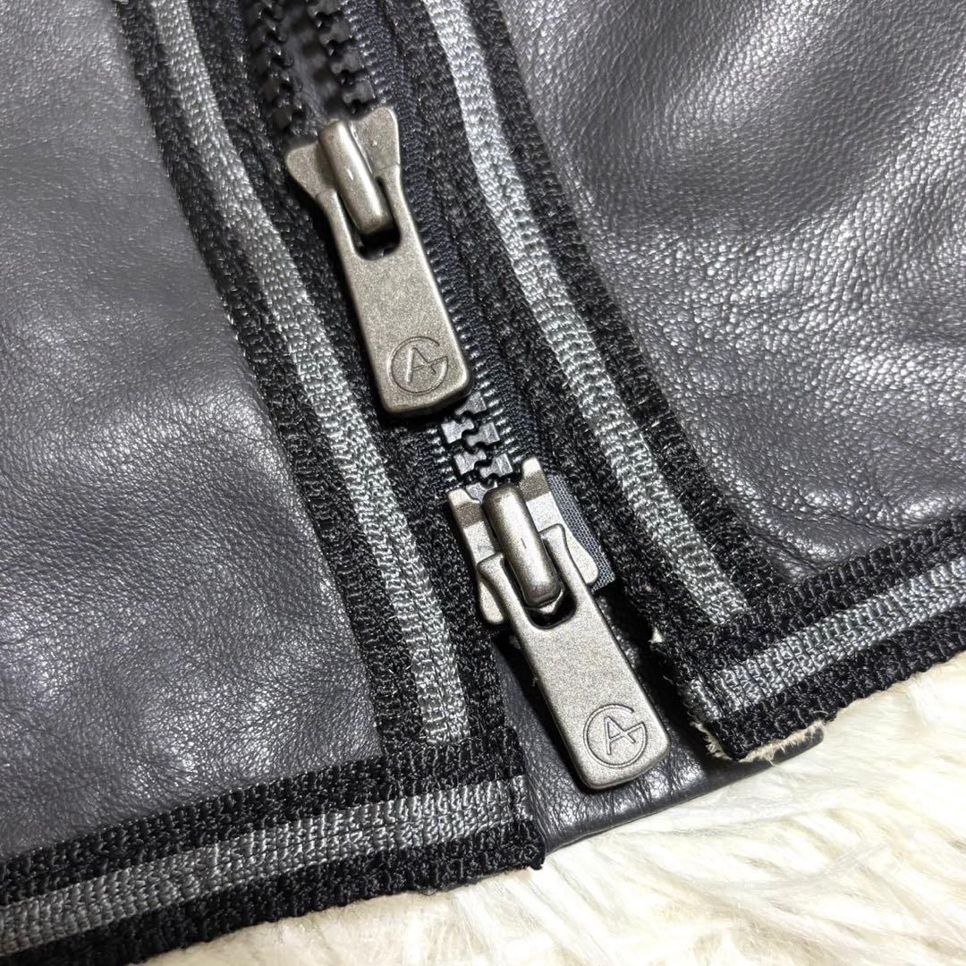 【美品・希少】アルマーニ　コレツォーニ　ライダースジャケット　バイカラー XL