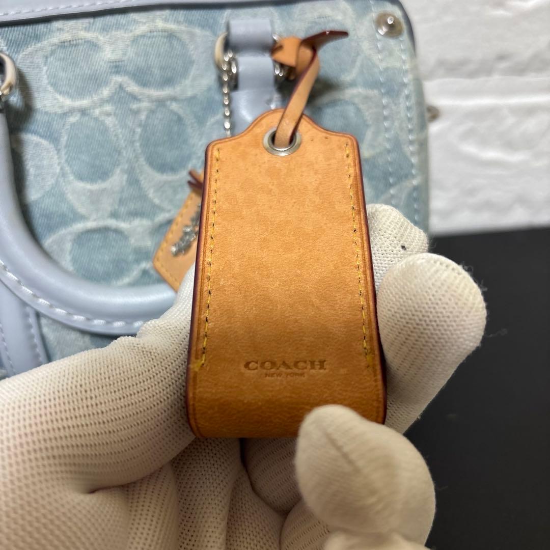 【美品】 COACH ルビー サッチェル 18 シグネチャー デニム ショルダー
