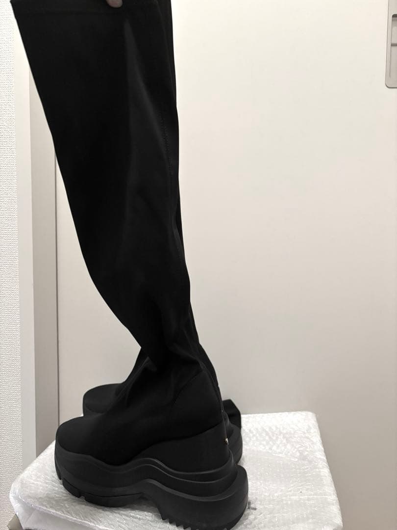 【YELLO】BLACK DOUBLE SNEAKER LONG BOOTS