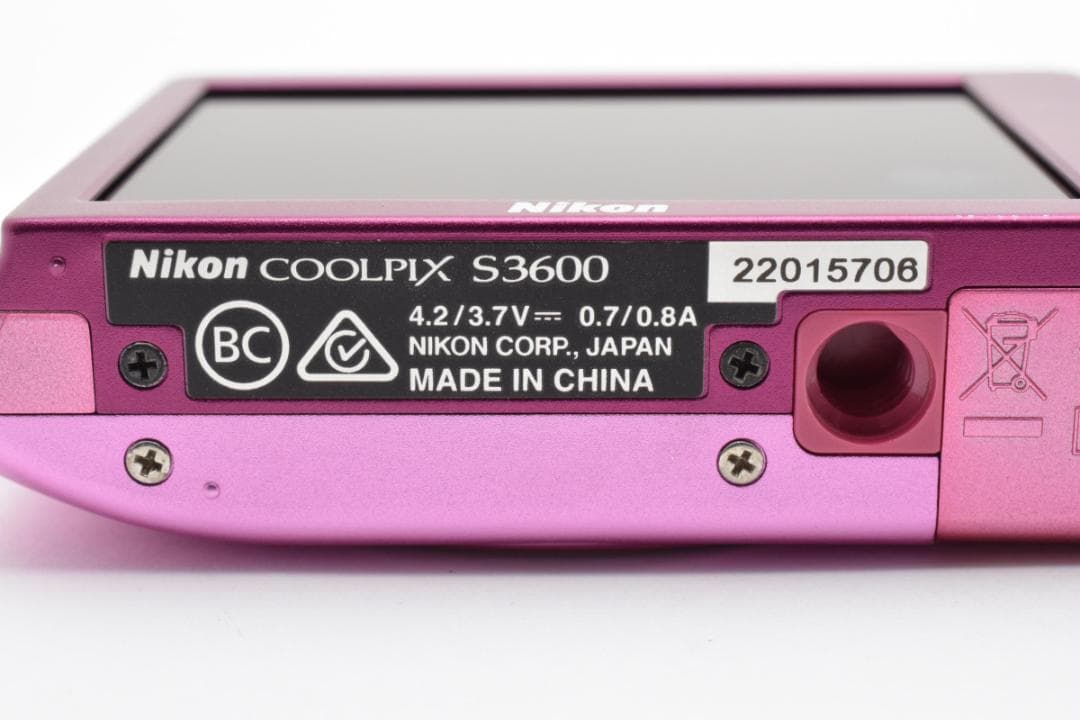 【美品】Nikon COOLPIX S3600 ピンク　動作確認済