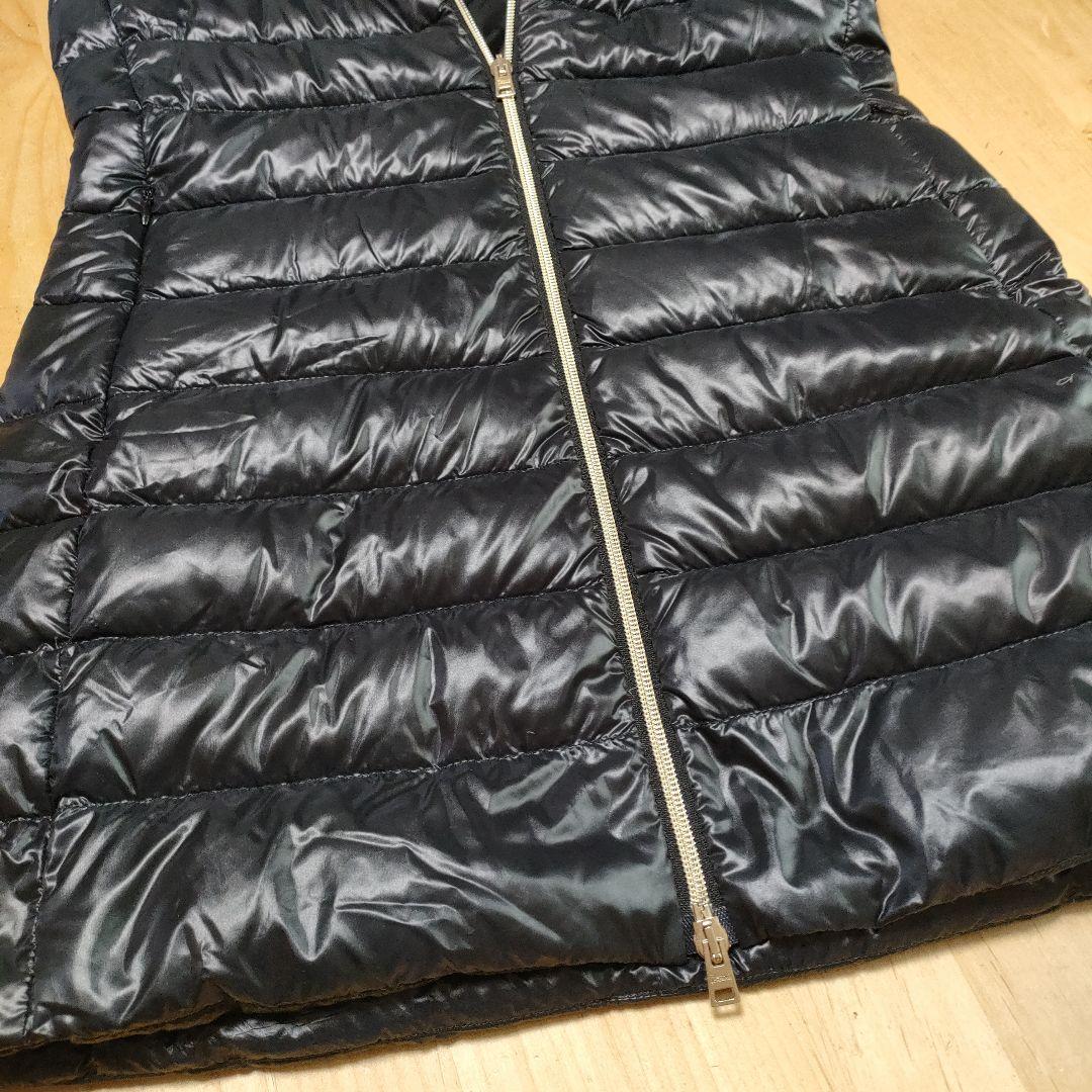美品★HERNO フーデッドロングダウンベスト42　ブラック