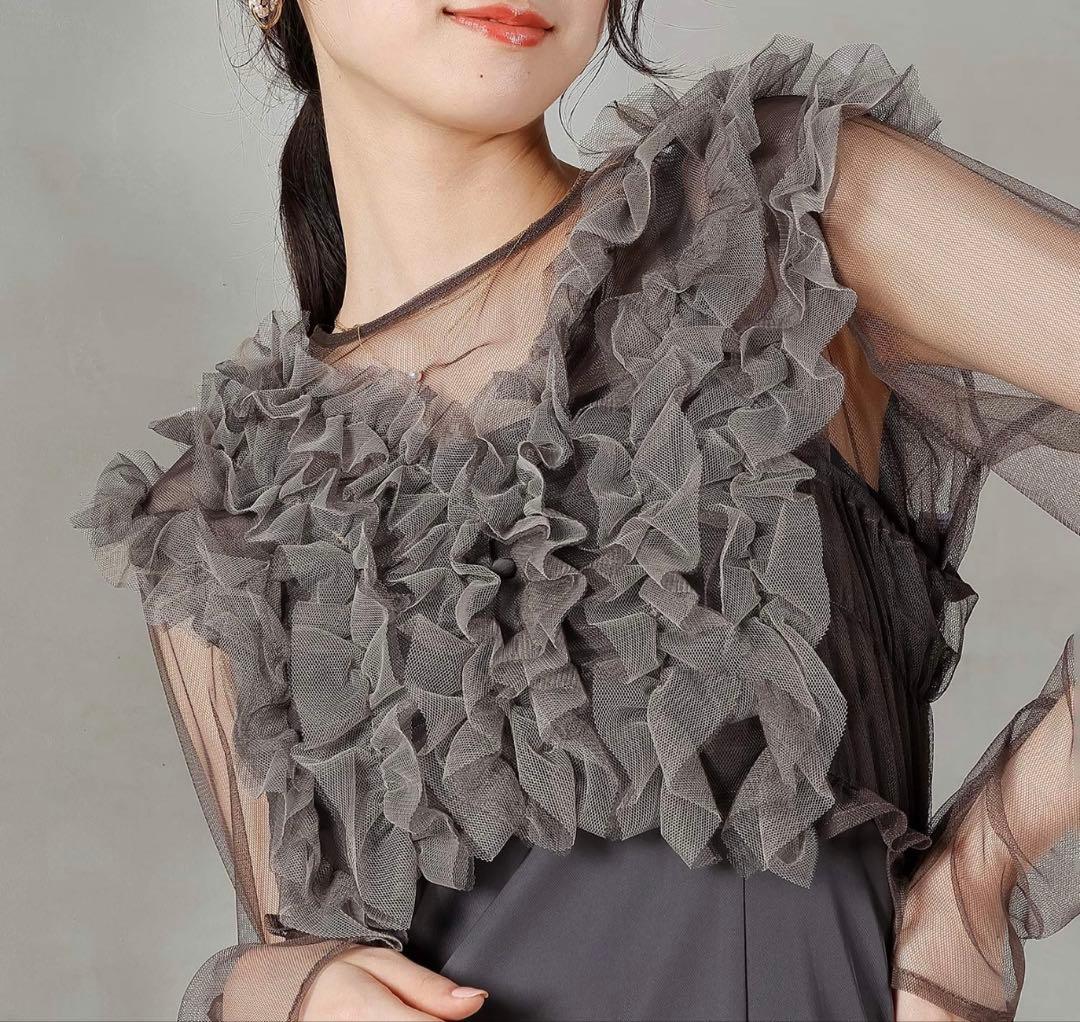 【kana】チュールボリュームフリルベストシアートップス ワンピース 3点セット