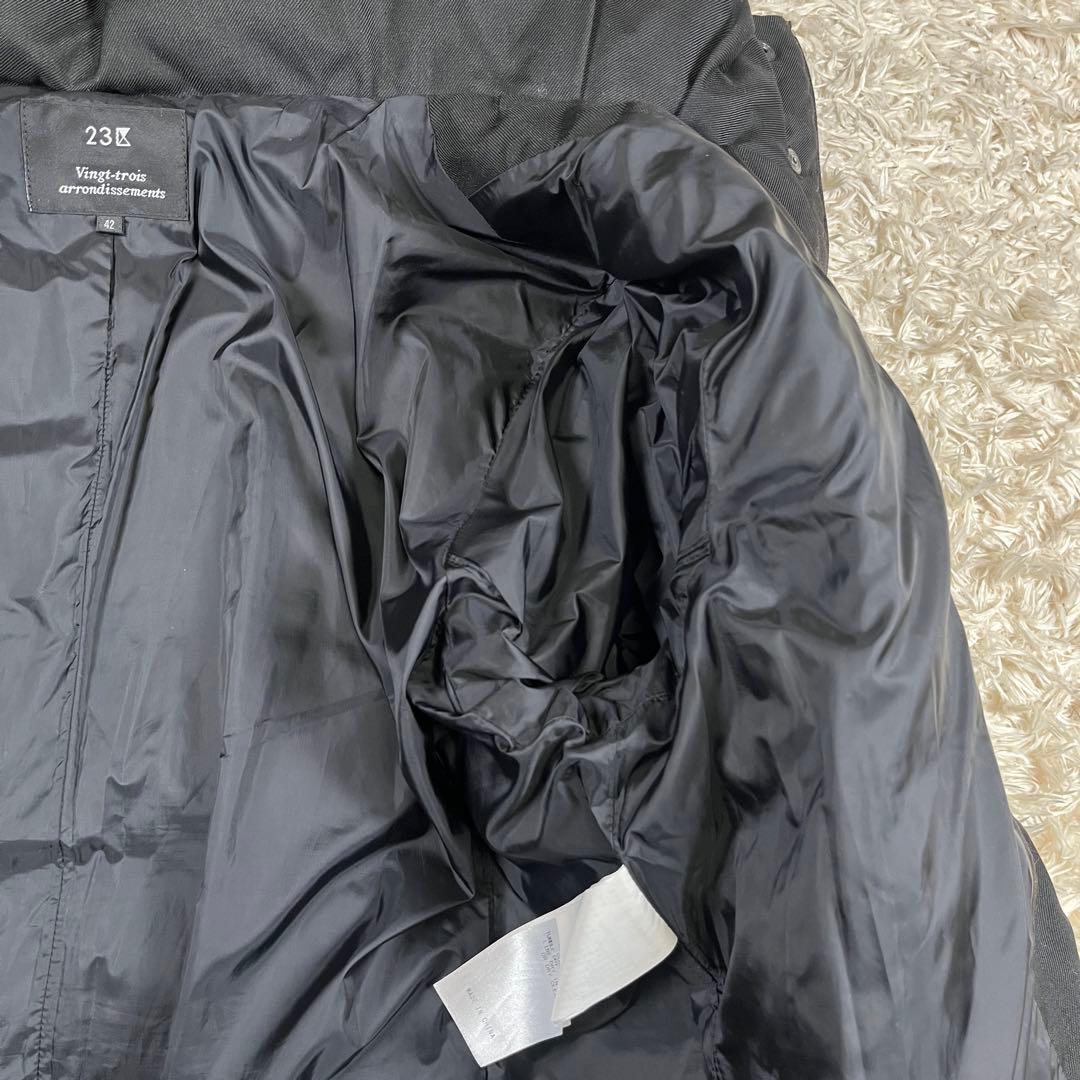 23区 シレータフタ ダウンジャケット 黒 フード取外し可 42 XLサイズ