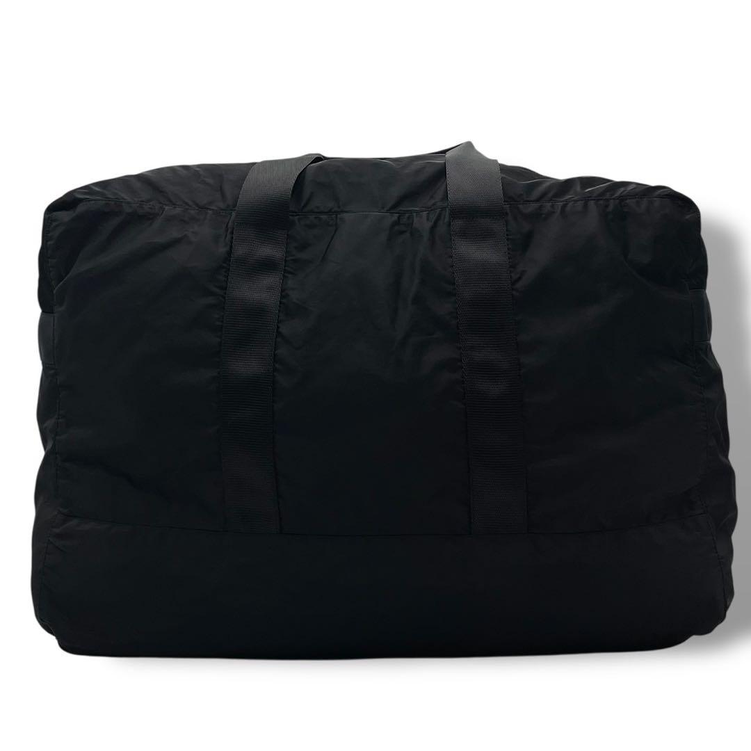 【美品✨】プラダ 三角ロゴ ボストンバッグ 大容量 プレート 旅行 白タグ 黒