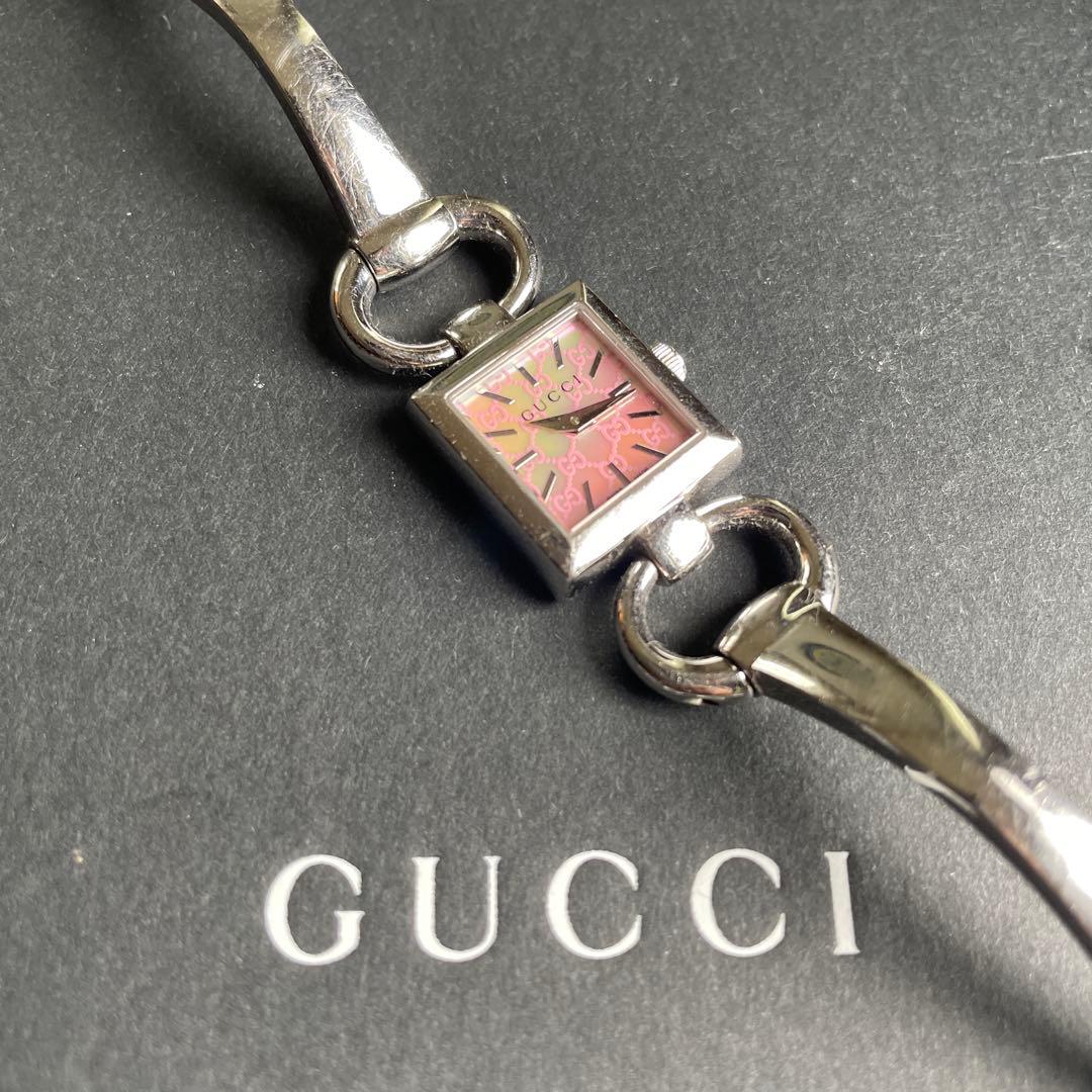 GUCCI ステンレススチール ピンクダイヤル 時計