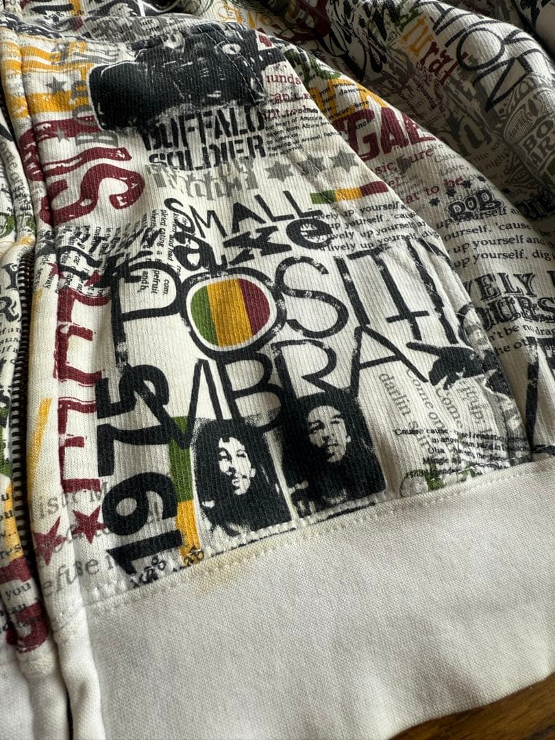 ボブマーリー ZION フルジップパーカー　総柄　2X