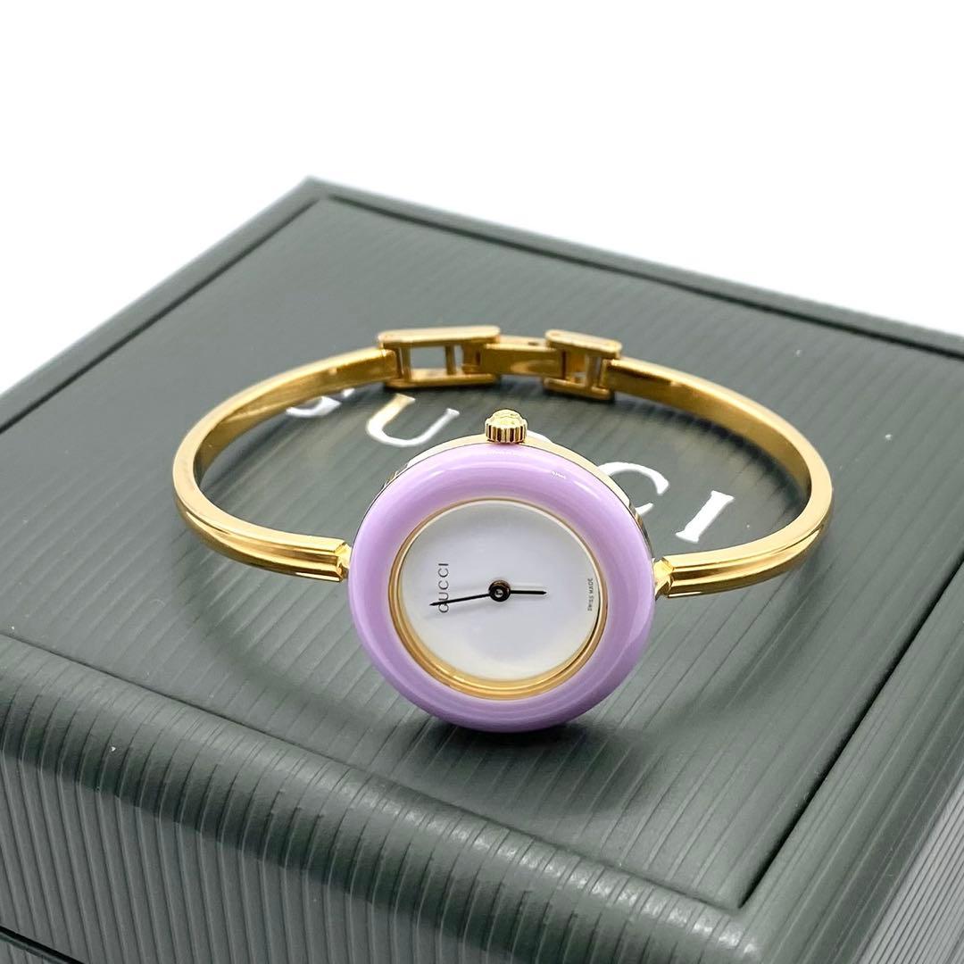 良品☆稼働　GUCCI チェンジベゼル　新品電池　レディース腕時計