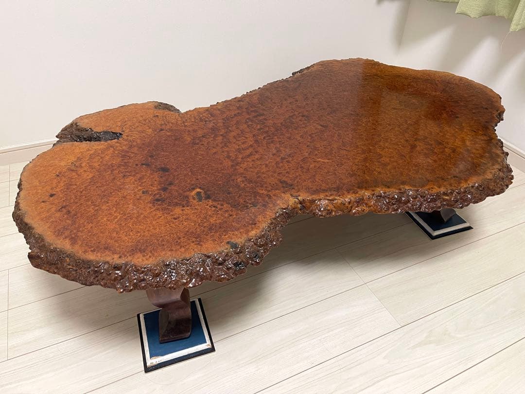 花梨 一枚板 テーブル 座卓 天然木 瘤 瘤杢 アンティーク
