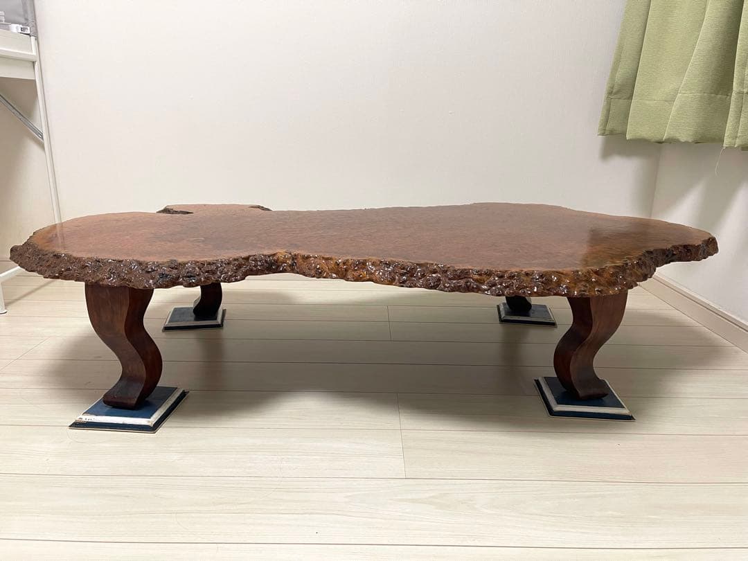 花梨 一枚板 テーブル 座卓 天然木 瘤 瘤杢 アンティーク