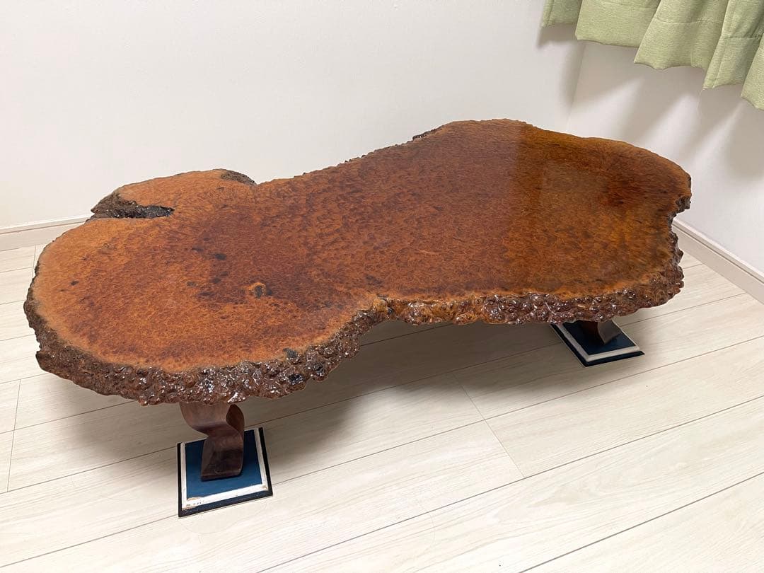 花梨 一枚板 テーブル 座卓 天然木 瘤 瘤杢 アンティーク