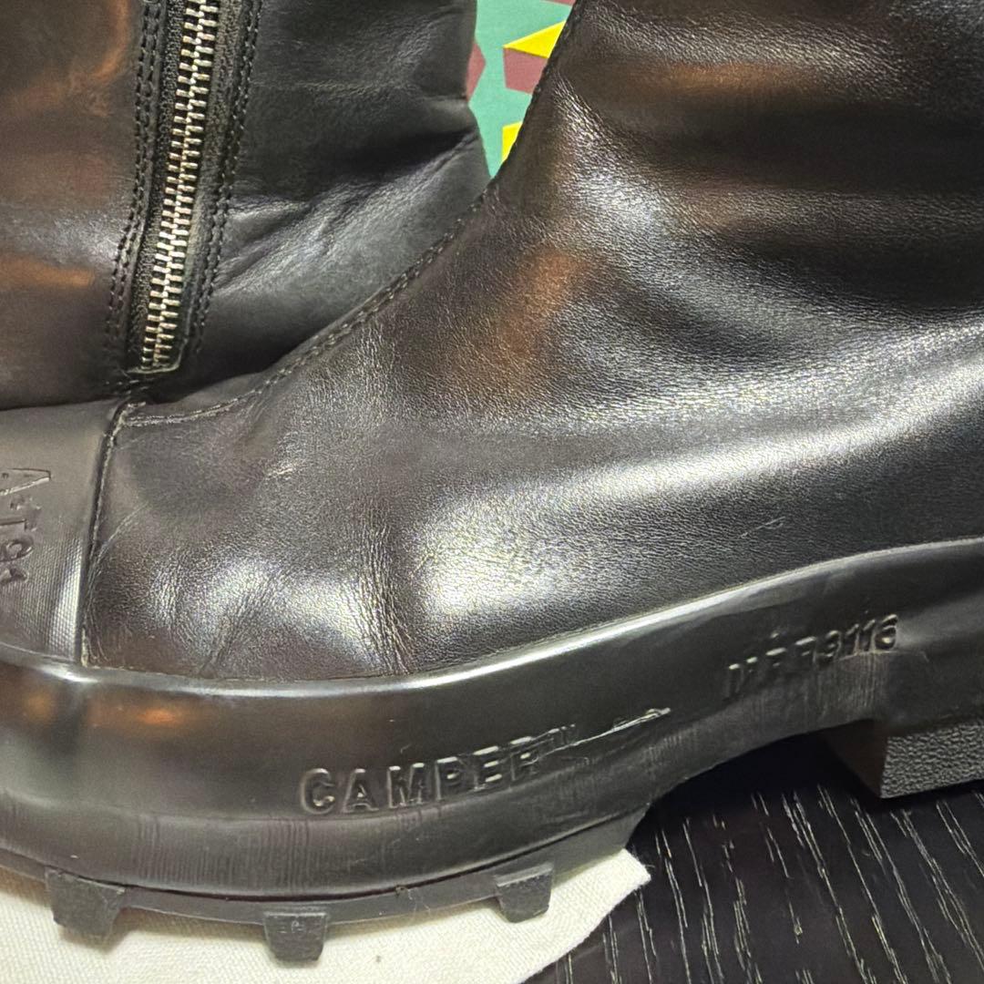 CAMPER Traktori サイドジップ　レザーブーツ　EU37