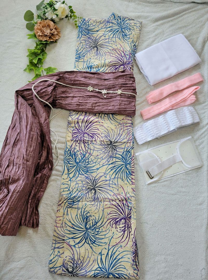 utatane　浴衣　セット　帯　京都　綿　麻　スリップ　飾り紐　下着　兵児帯