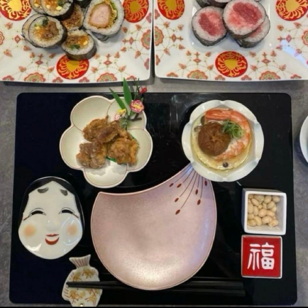 【☆売り切り価格☆】【新品】【大人気】有田焼幸楽窯　福鬼銘々皿2枚セット　縁起物