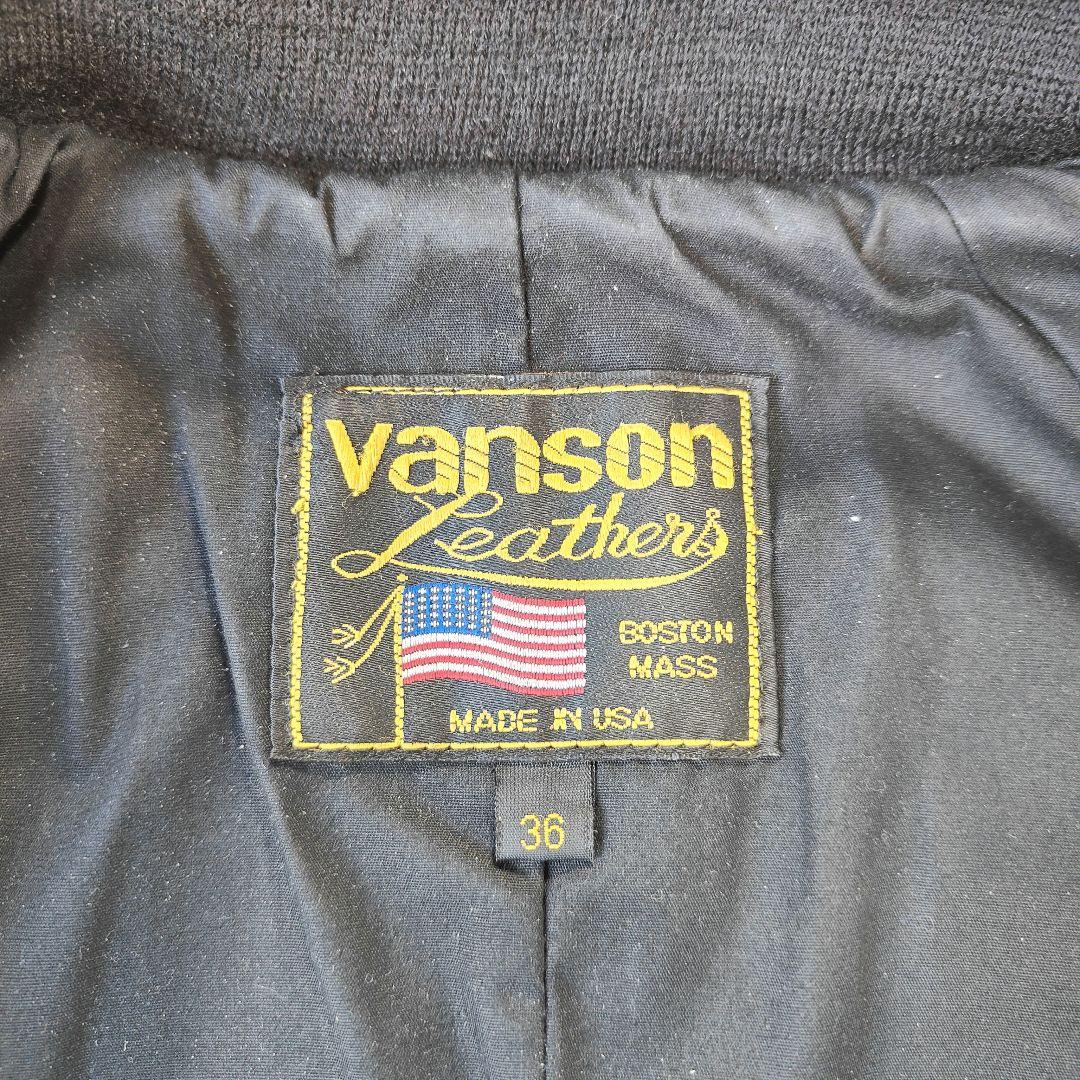VANSON 9TJV クロスボーン　バックドロップ別注　スエードレザー　黒