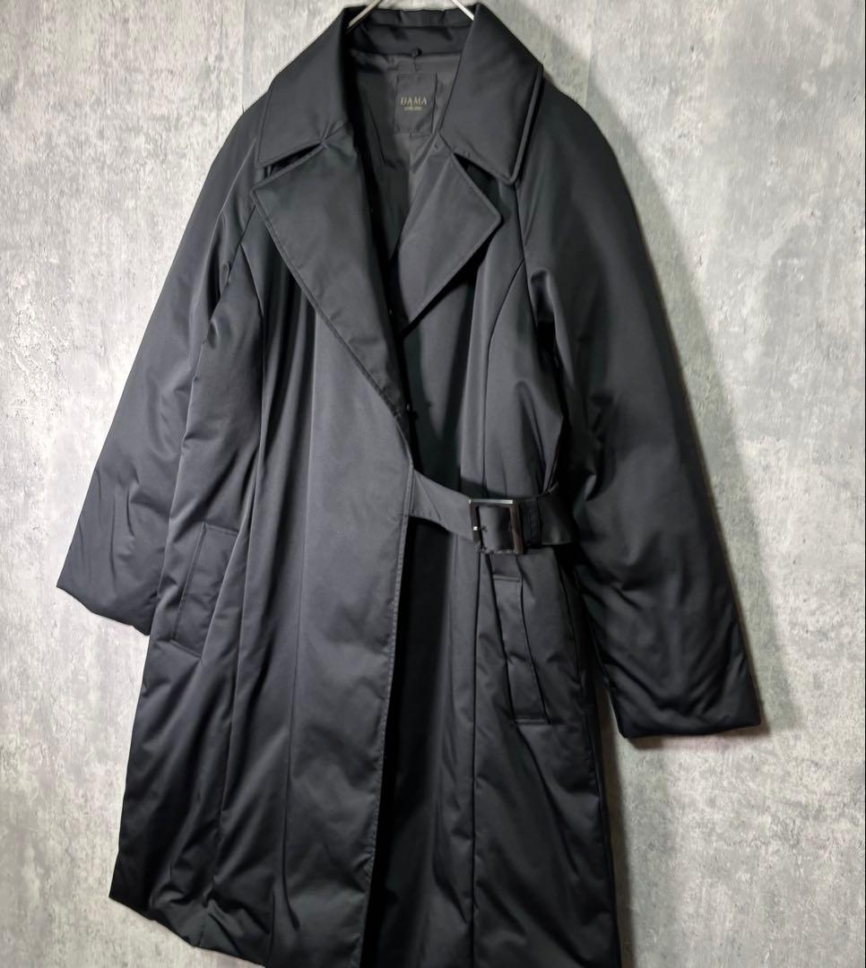 高級 美品 DAMA collection ダウン ロングコート 黒 ベルト付き