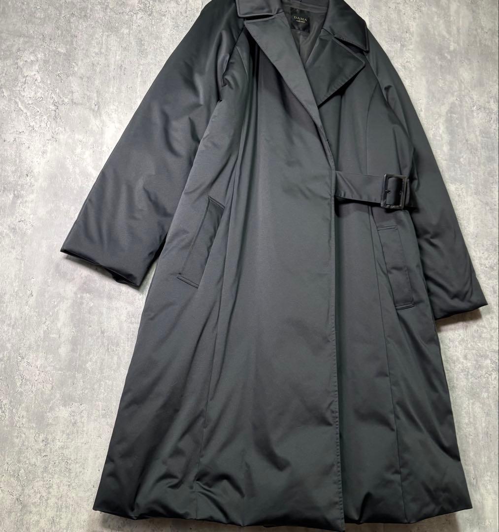 高級 美品 DAMA collection ダウン ロングコート 黒 ベルト付き