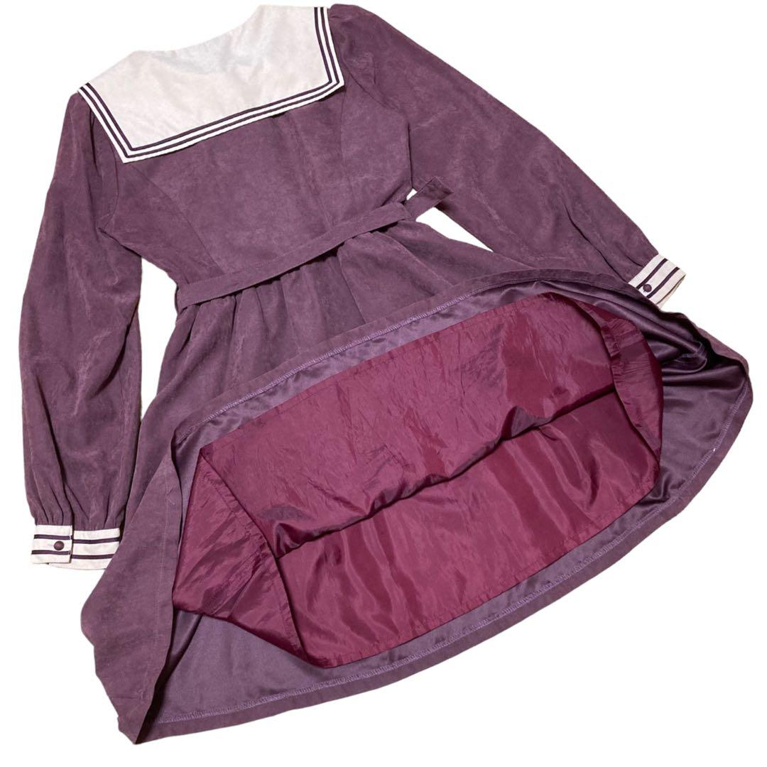 ダブルライン長袖セーラーワンピース/フィント/ガーリー/ロリィタ/アンクルージュ