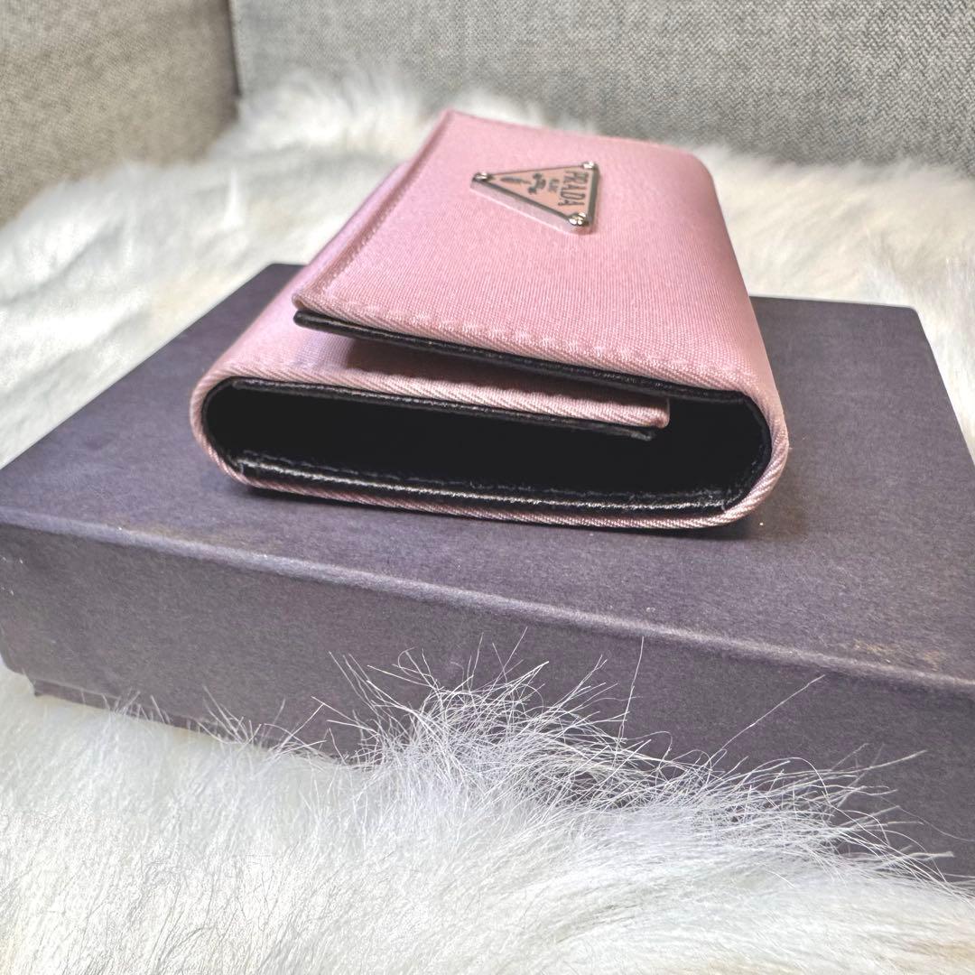 PRADA プラダ テスート キーケース 6連 ナイロン ピンク