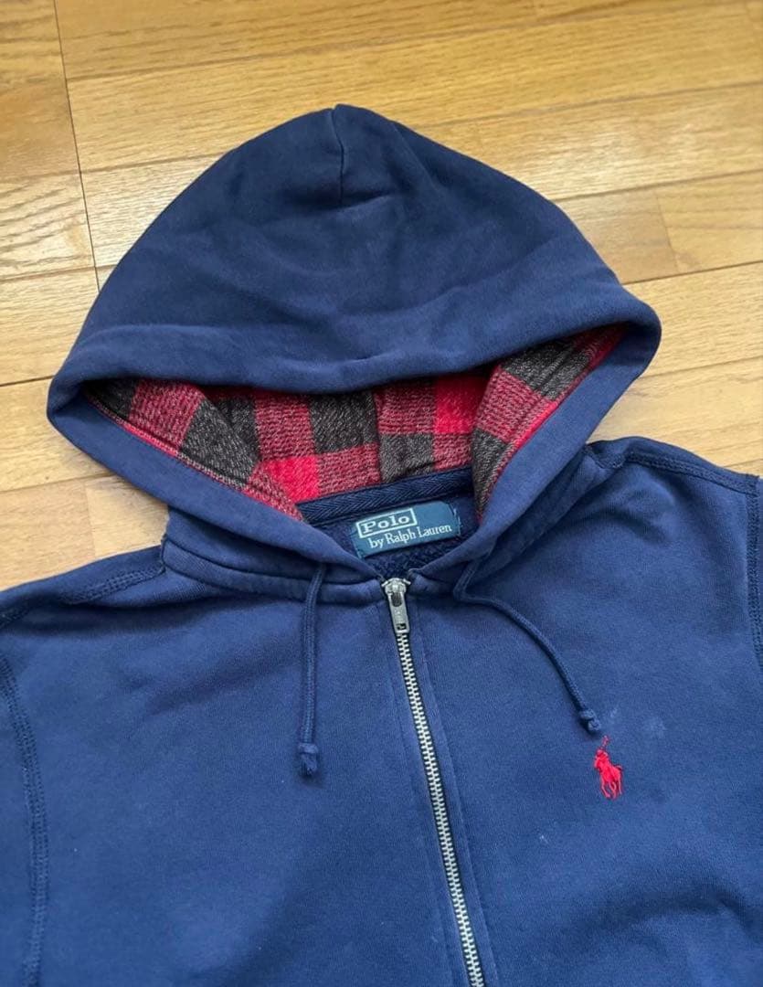 rrさん専用【90s】　ジップアップパーカー　ポニー刺繍　スウェット　紺
