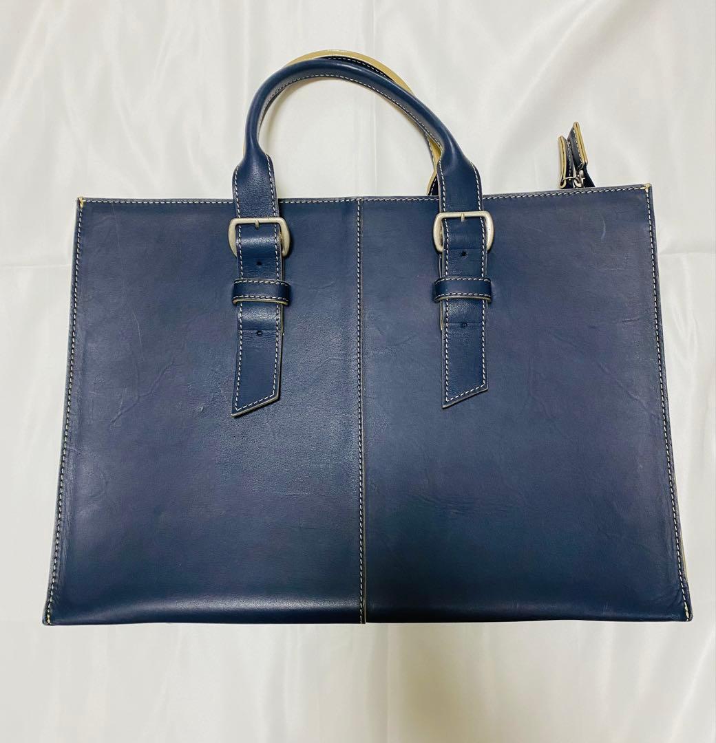 ヒ*ロ様 TRION トライオン A4対応 ビジネストート ネイビー レザートー