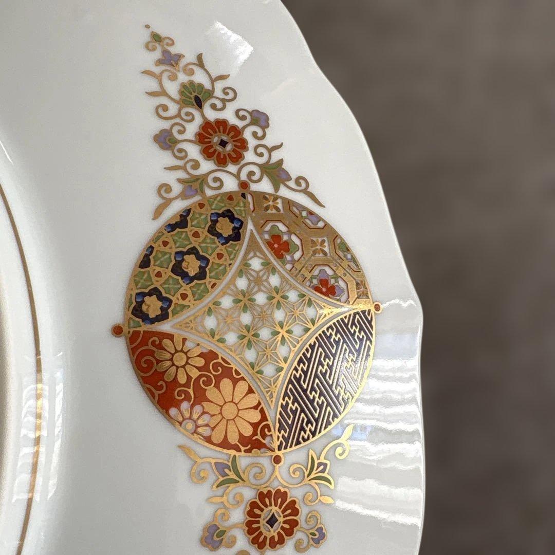 美濃焼 庫山窯 金彩七宝紋 輪花 小皿5枚＋大皿1枚 セット 和食器