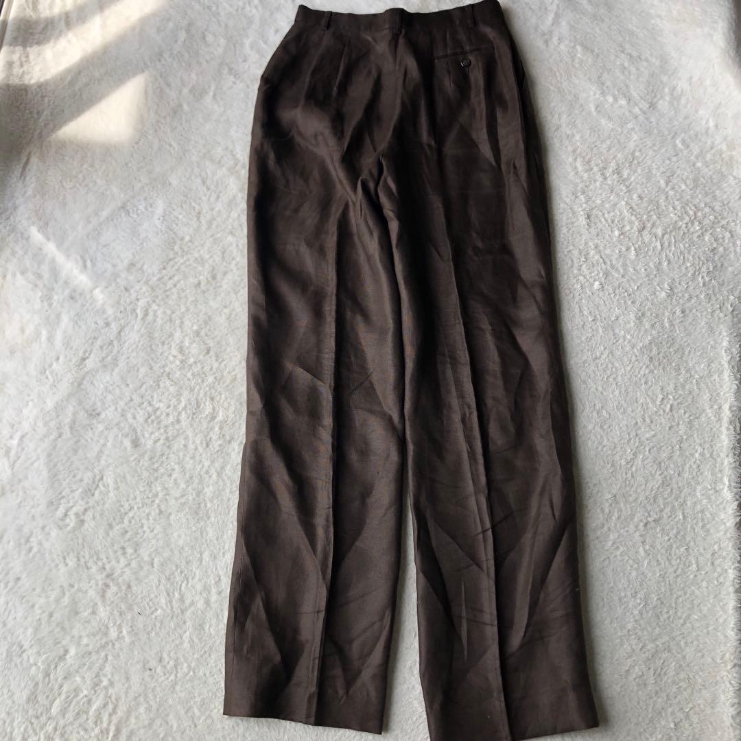 大きいサイズ　リネン100% SCAPA パンツスーツ　涼しい　ブラウン