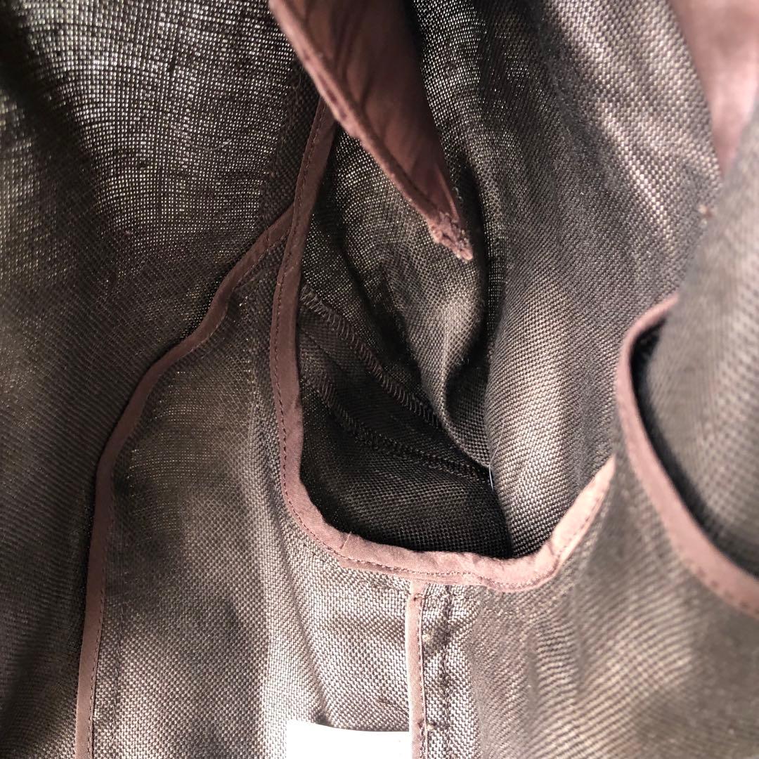 大きいサイズ　リネン100% SCAPA パンツスーツ　涼しい　ブラウン