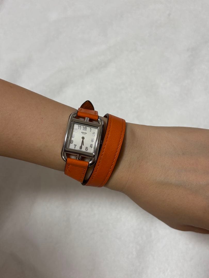 エルメスHERMES ケープコッド CC1.210 2重巻きロングベルト新品電池