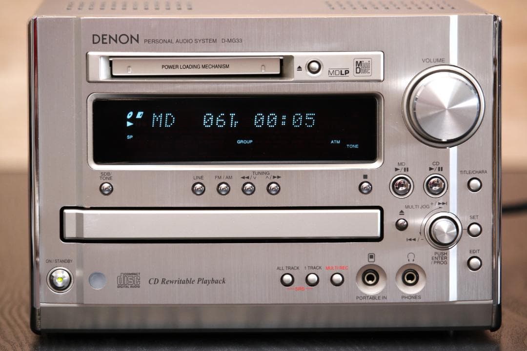 DENON D-MG33 CD/MD/TUNER ラッコ　リモコン付き