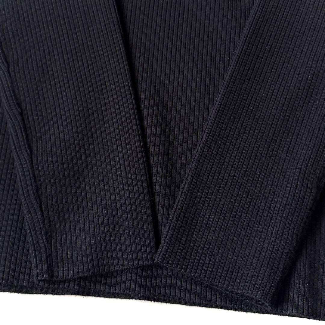 美品 アンスリード UN3D. ケープライクニットトップ 黒 ラッフルフリル