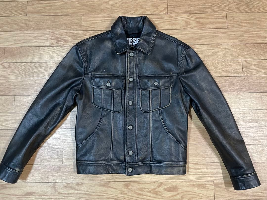 ジャケット・アウター diesel cow leather jacket