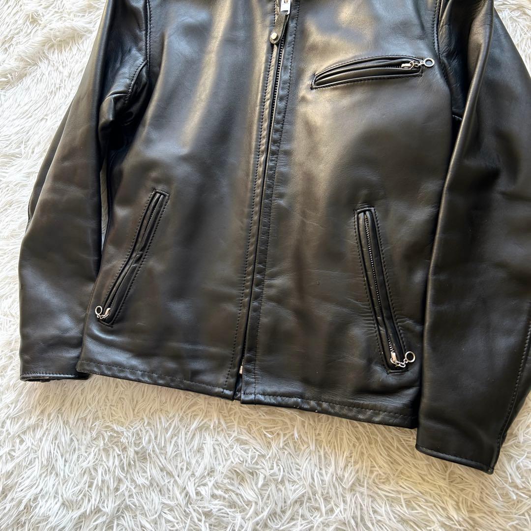 【極美品】ショット　シングル　ライダースジャケット　641 ブラック　M相当