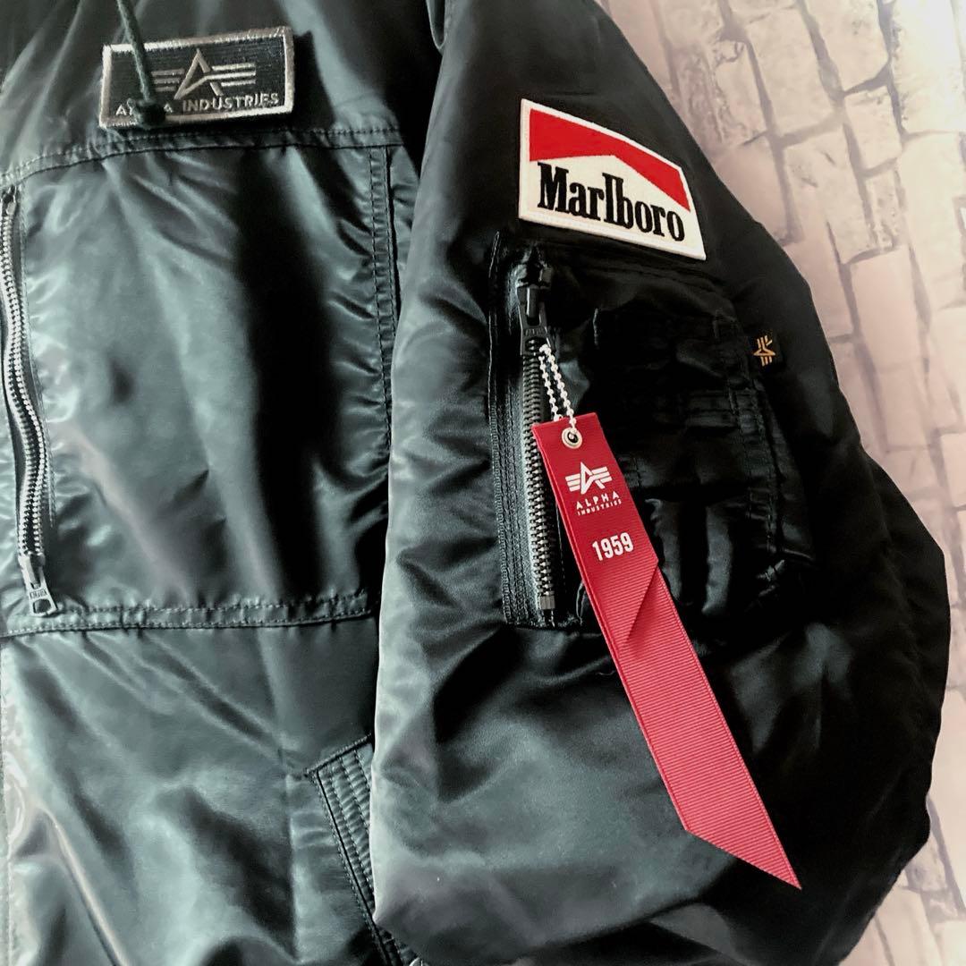 ALPHA INDUSTRIES Marlboro ナイロン ジャケット 黒