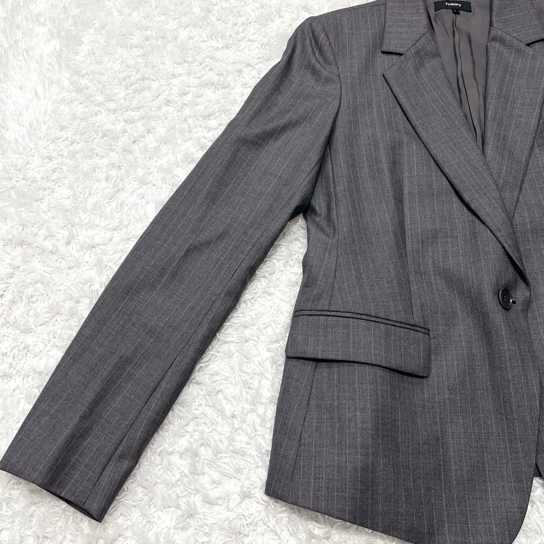 【Theory】セオリー セットアップ パンツスーツ ストライプ シルク混