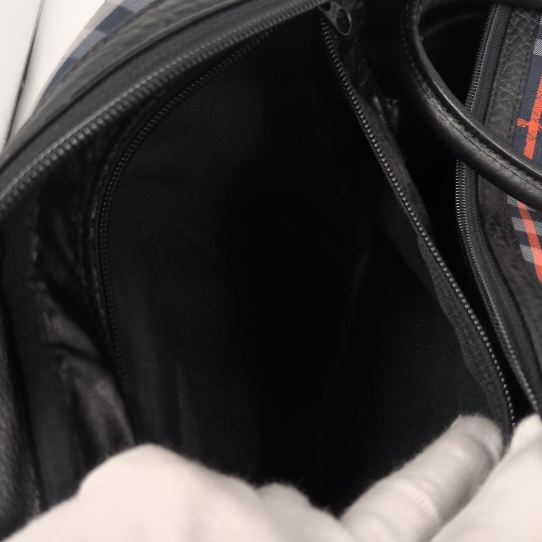 良品✨バーバリー ボストンバッグ ノヴァチェック キャンバス ネイビー