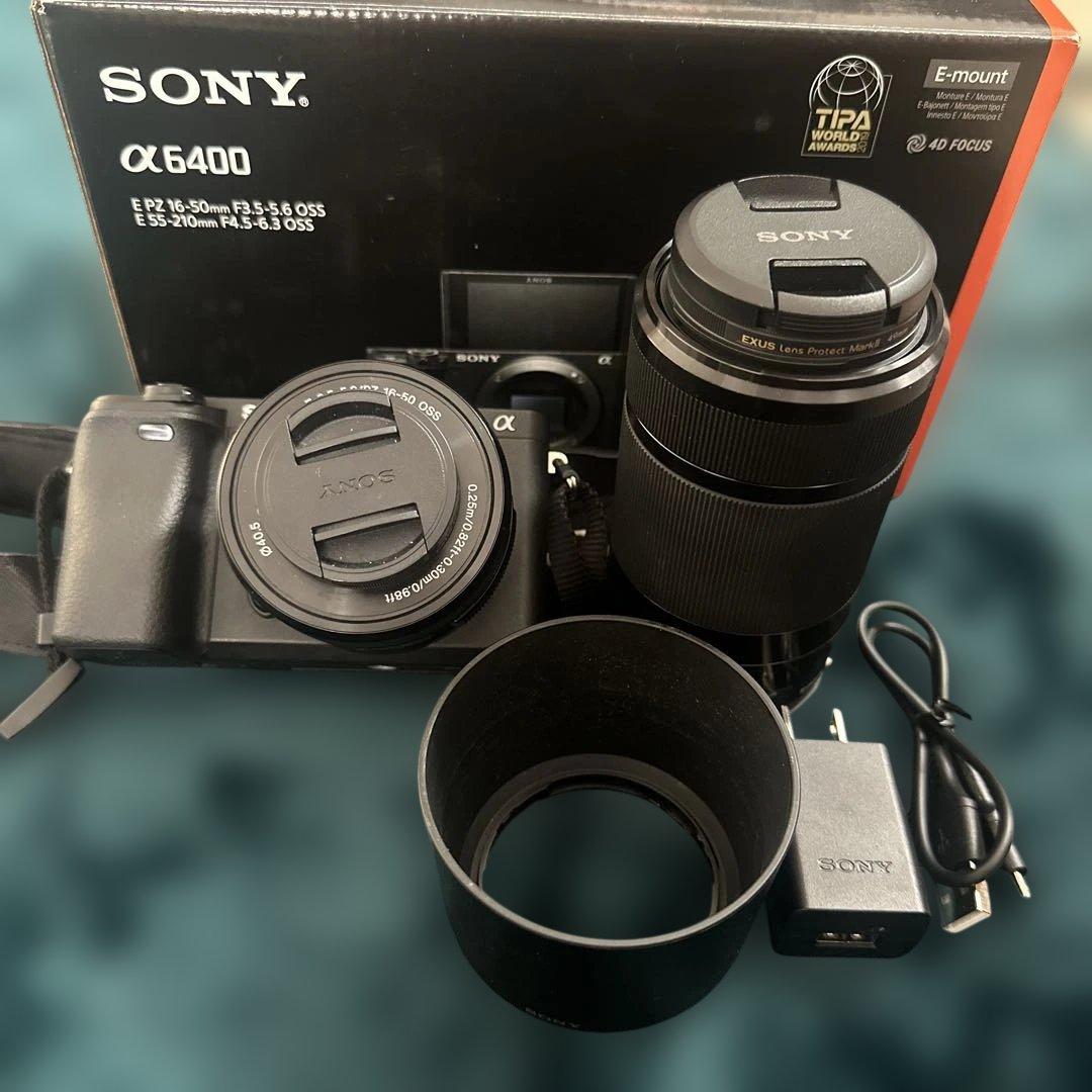 SONY α6400 ミラーレス一眼レフダブルズームキット　シャッター2034回