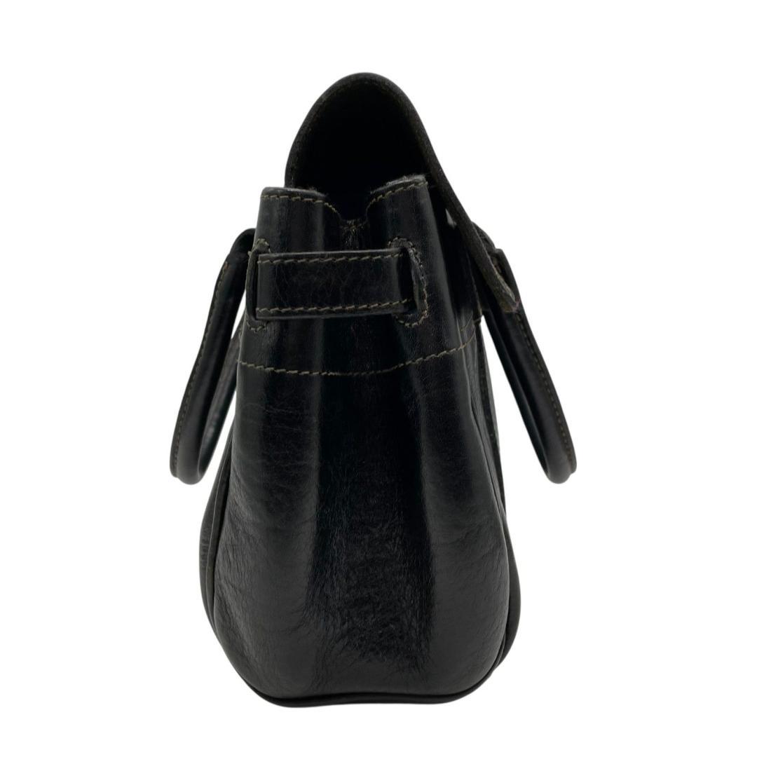 美品 MULBERRY マルベリー ベイズウォーター 黒 レザー ターンロック