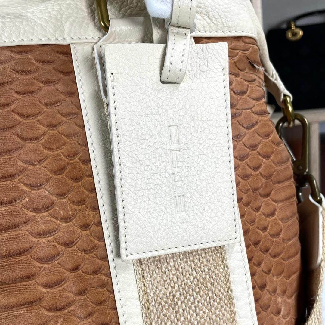 超美品 ETRO パイソン型押し レザー 2WAYバッグ