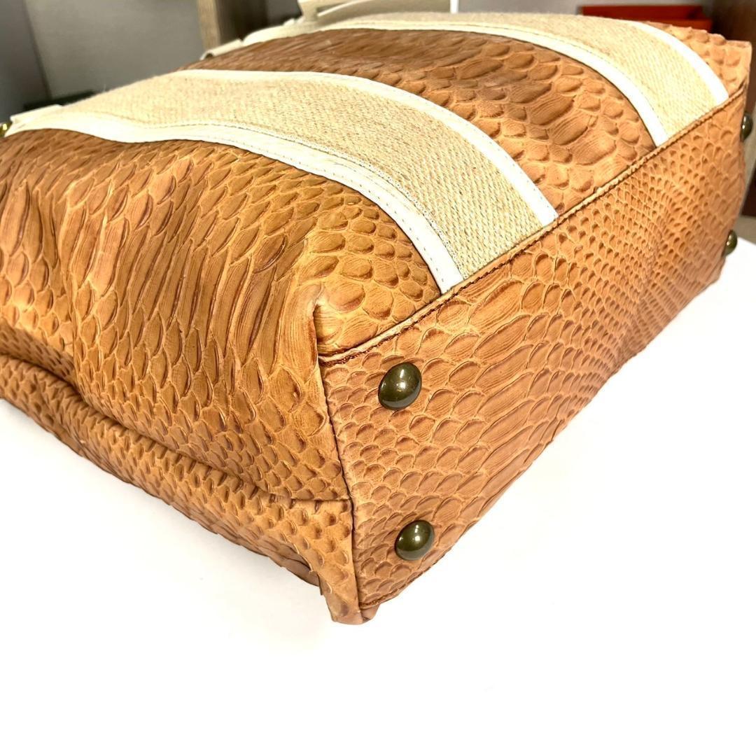 超美品 ETRO パイソン型押し レザー 2WAYバッグ