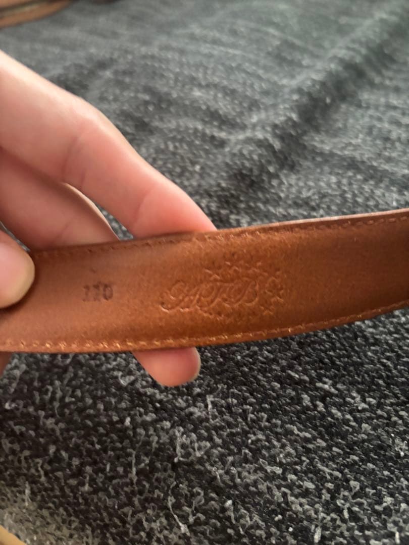 ブラウンレザー afb ロゴバックル ベルト 110