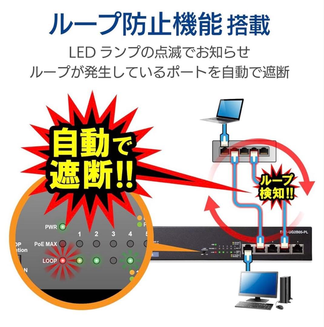 261504 エレコム スイッチングハブ 5ポートEHB-UG2B05-PL