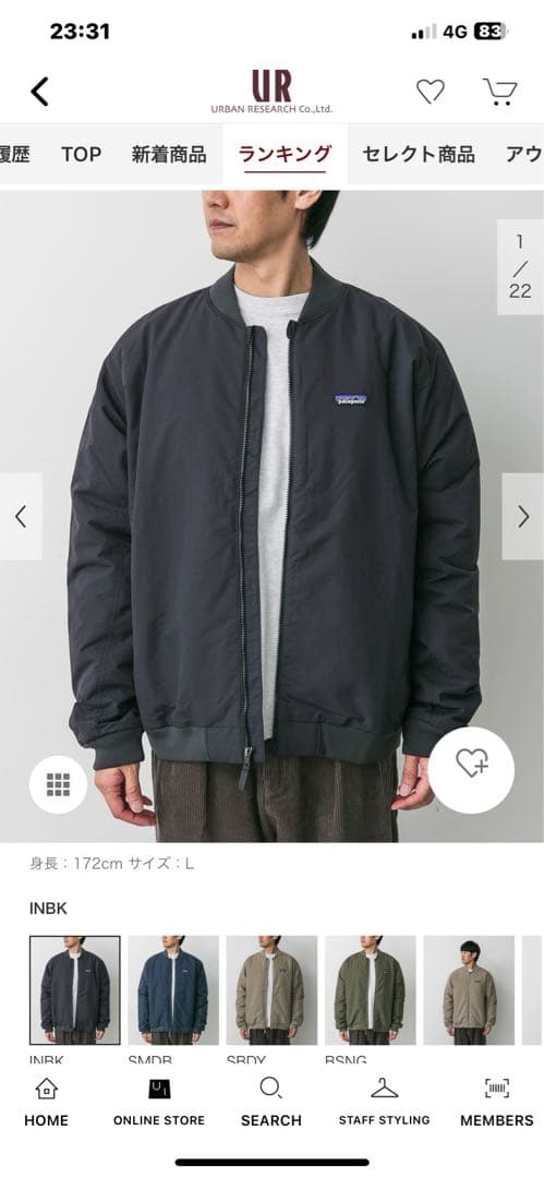 patagonia パタゴニア　デッキジャケットINBK Lサイズ