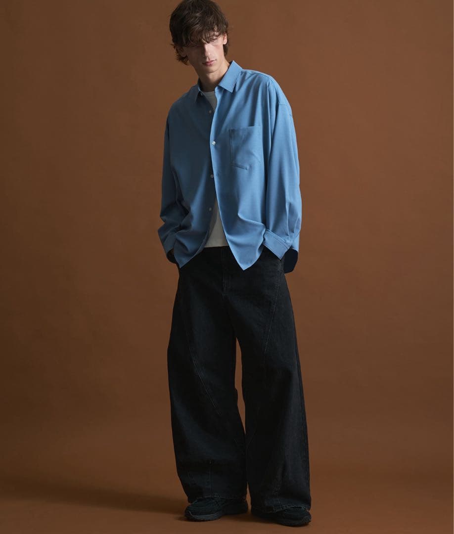 パブリックトウキョウ　コンフォートリラックスシャツ　ダークブルー