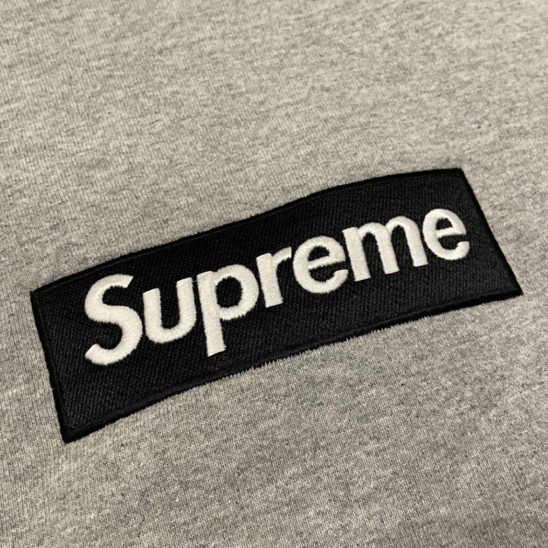 ど*来様 Supreme Box Logo Crewneck ヘザーグレー 22