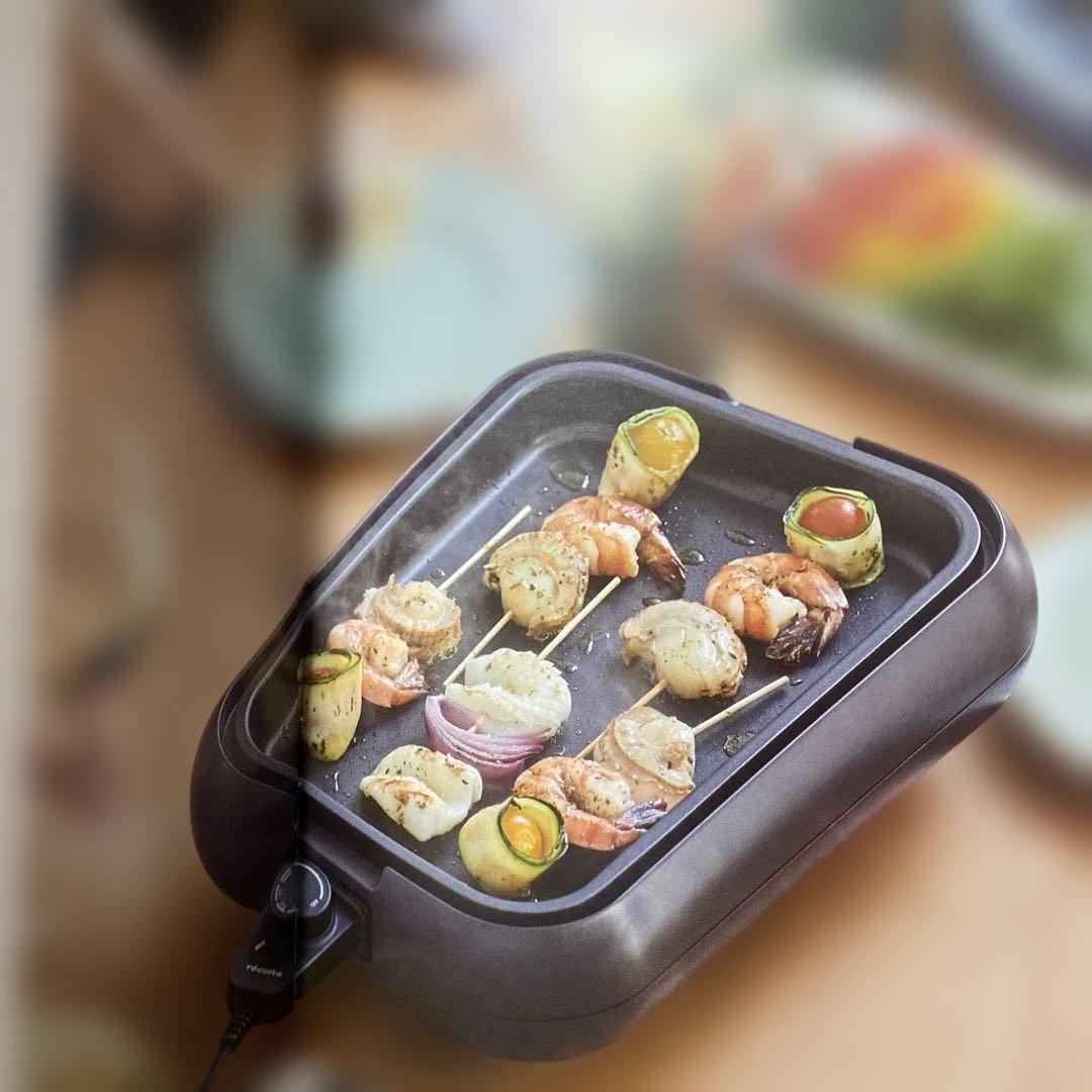 ホットプレート フラットプレート付き グリーン レコルト recolte