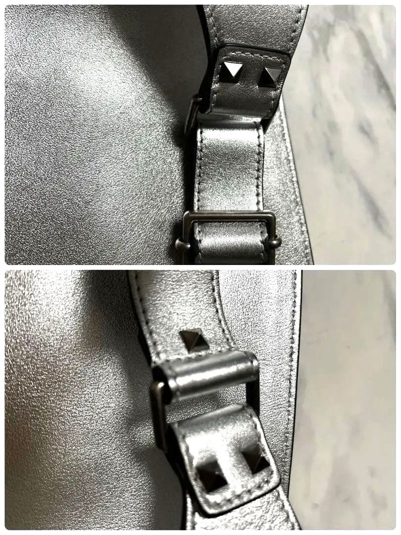 VALENTINO ヴァレンティノガラヴァーニ　シルバー ボディバッグ VLTN