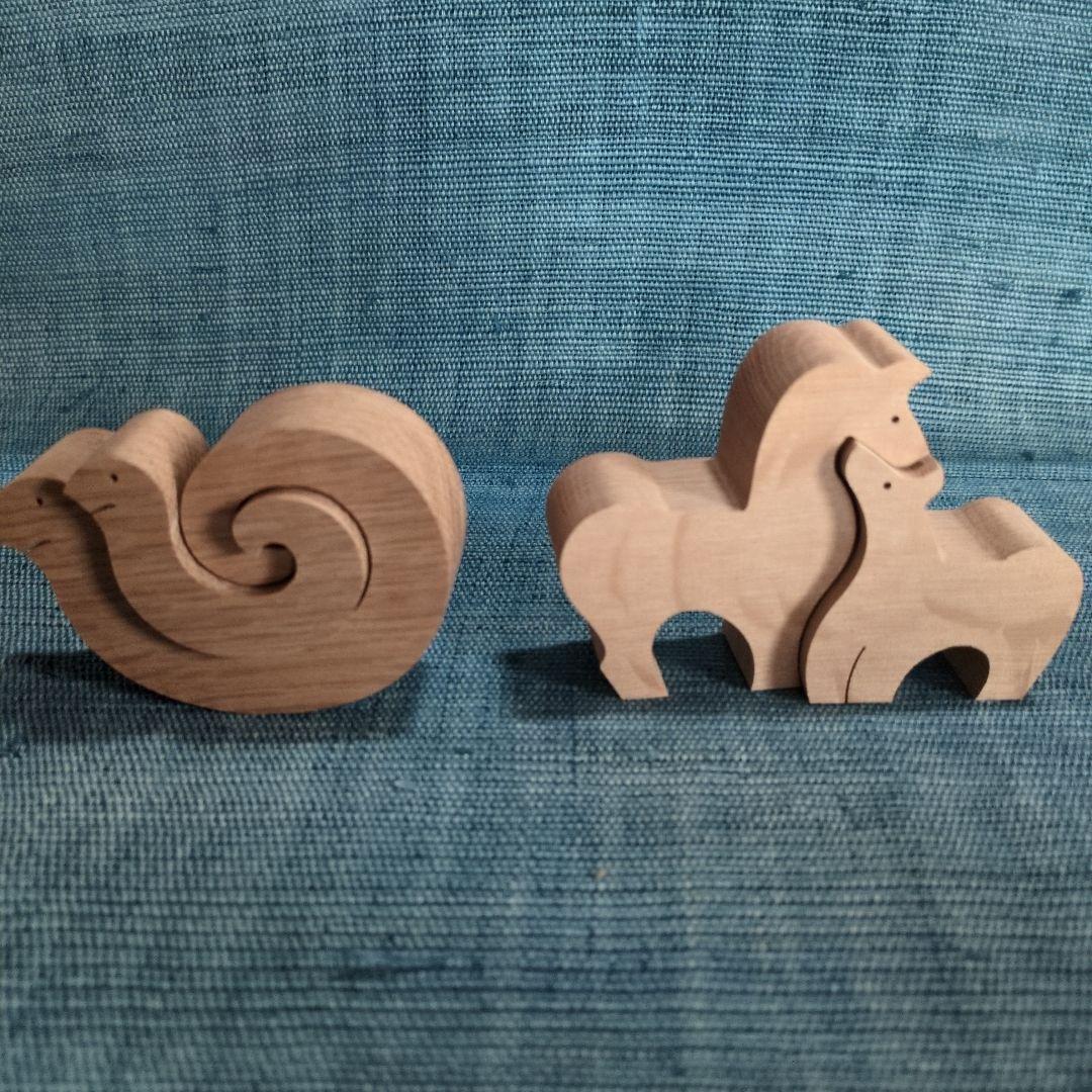 小黒三郎さんの組み木十二支とねこ