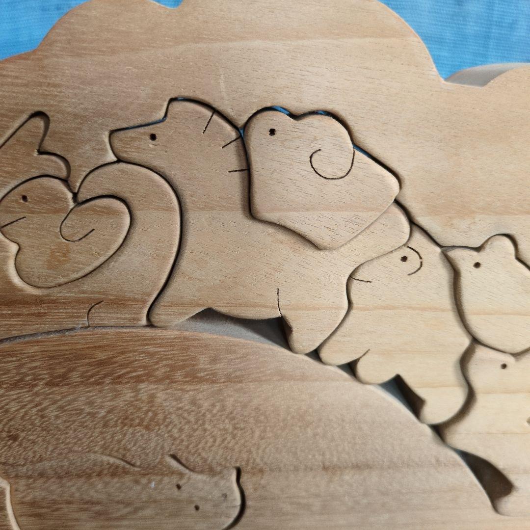 小黒三郎さんの組み木十二支とねこ