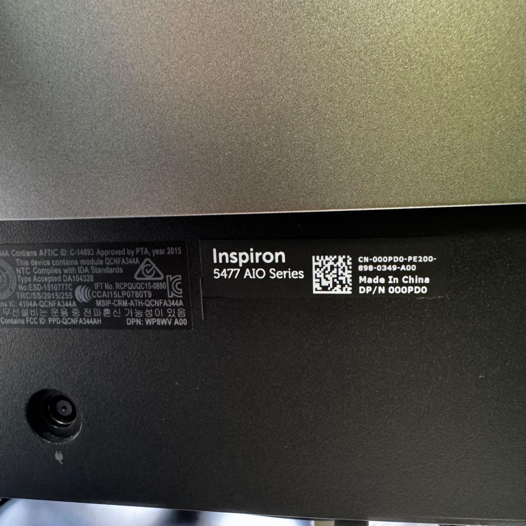 ディスプレイ・モニター本体 Inspiron5477 AIO Intel Core i7-8700TDDR4
