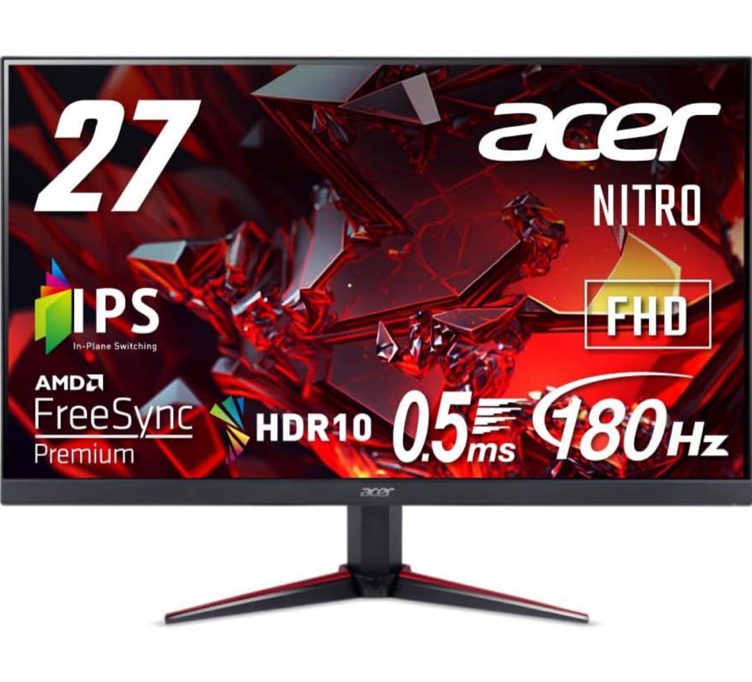 acer ゲーミングモニター 27インチ フルhd 180hz 0.5ms